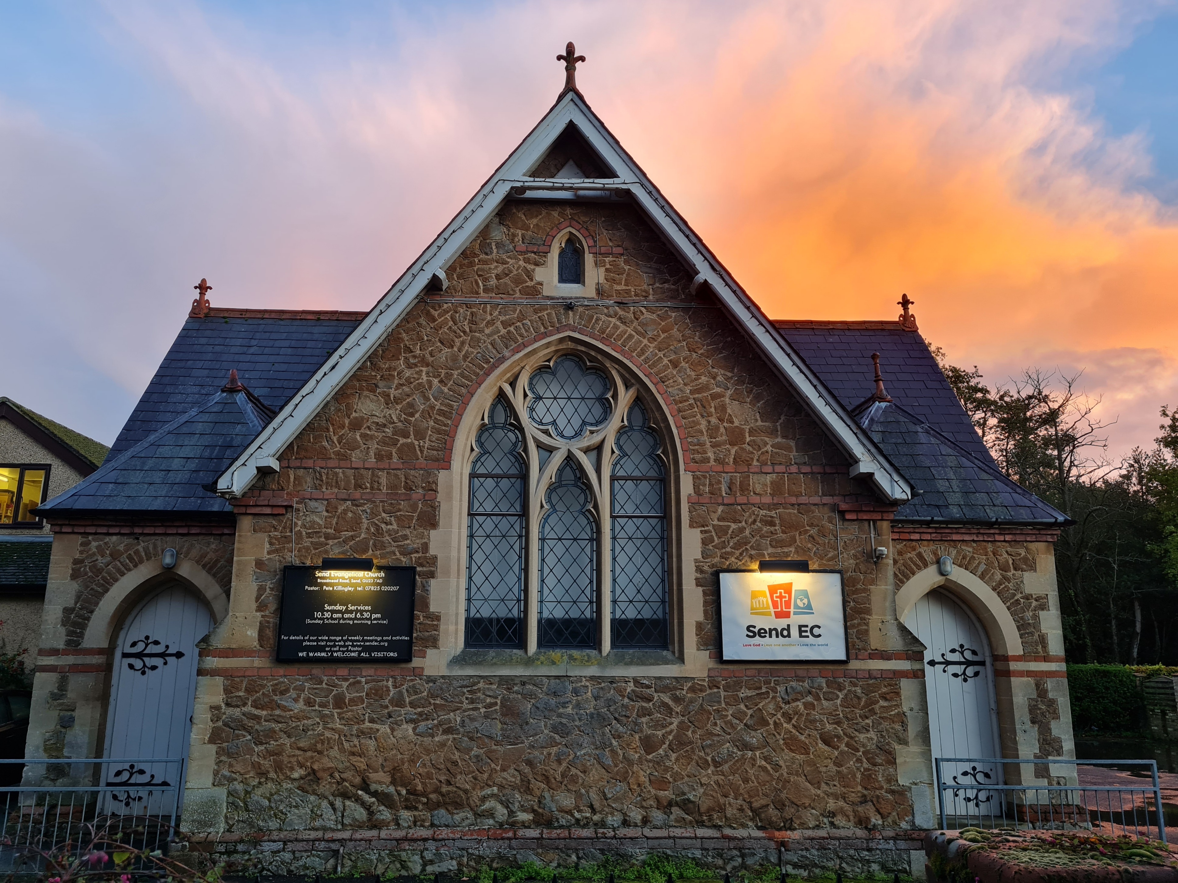 church sunset